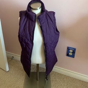 Purple reversible zip up vest